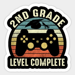 2nd Grade Level Complete Funny Gamer Shirt Last Day of School 2020 Graduation Sticker